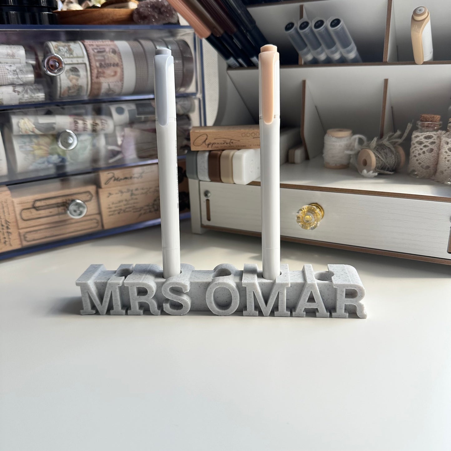 Personalised Name Block / Pen Holder